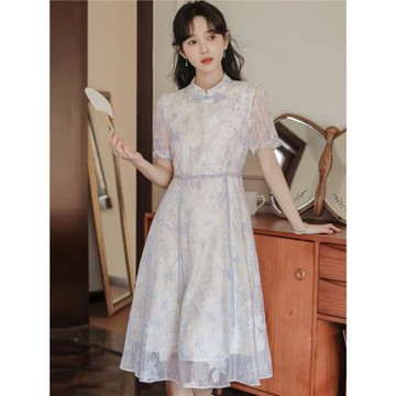 2024年春裝新款法式復古超仙森系桔梗初戀香風衣服春秋小