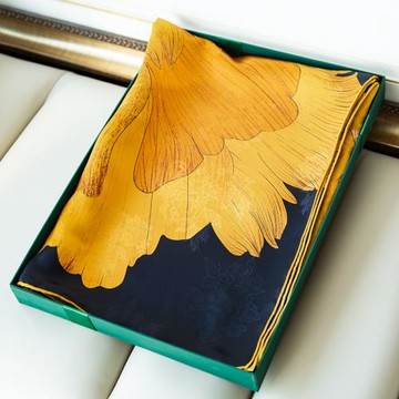 奢華香云紗花羅雙面花提花1.1米大方巾100%桑蠶絲真絲絲巾披肩禮