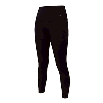 NIKE 女高腰九分內搭長褲-DRI-FIT吸濕排汗  慢跑 訓練 休閒 DQ6016-010 黑灰