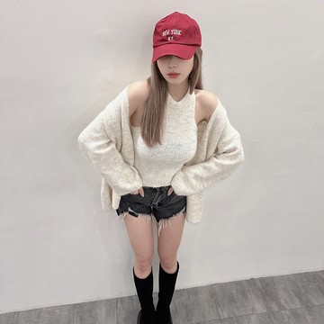 削肩背心/外罩兩件套-杏【KT24557】