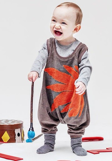 2014 秋冬 nadadelazos 大紅葉類絨毛料連身背心(褲襠無開扣)