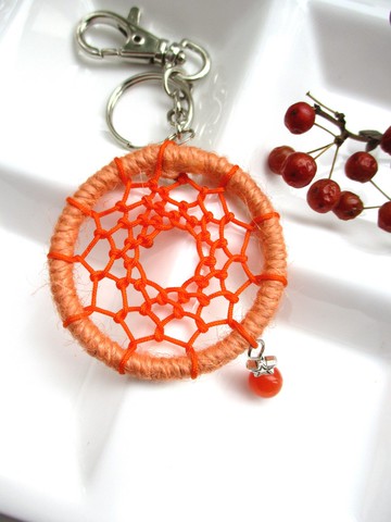 小風箏-捕夢網鑰匙圈-橘