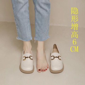 內增高樂福鞋圓頭春秋小皮鞋一腳蹬法式厚底瑪麗珍323334小碼女鞋