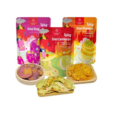 【講果語】麻辣果乾 任選3入組(哈密瓜X鳳梨X紅龍果)50g/袋