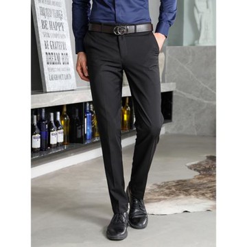 彈力灰色西褲男修身免燙商務正裝黑色西服褲子職業休閑合身長褲