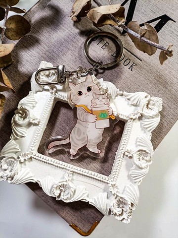 ME213_親子貓7 Parent-Child cat7 /晶透吊飾