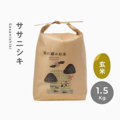 ふるさと納税 遠野市 令和5年産 新米 先行受付 ササニシキ 玄米 1.5kg  栽培期間中農薬不使用