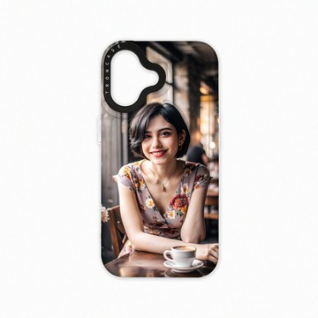 iPhone 16  殼 TRON iPhone 16 咖啡廳的女孩 太空殼 透白款 手機殼