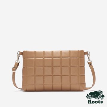 Roots 皮件- SQUARE PUFF 斜背包-杏色