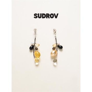 SUDROV素覺耳墜 小眾輕奢高級感寶石珍珠瑪瑙耳釘耳環女氣質耳飾