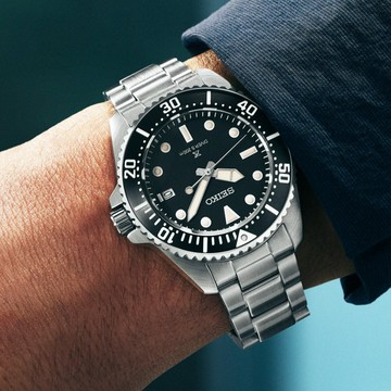 SEIKO 精工 PROSPEX 太陽能200米潛水錶/黑X銀/41mm (V157-00A0D/SNE597P1)