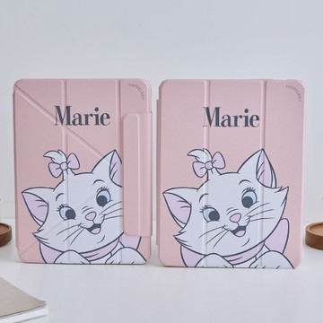 Disney Cats And Dogs-瑪麗貓款探頭強悍磁吸iPad三折/Y折保護殼