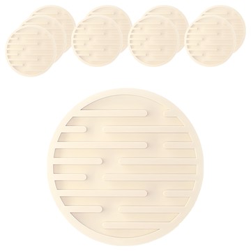 祈樂森活 幾何圖矽膠杯墊 33g重  10 x 0.5cm  北歐白  1組