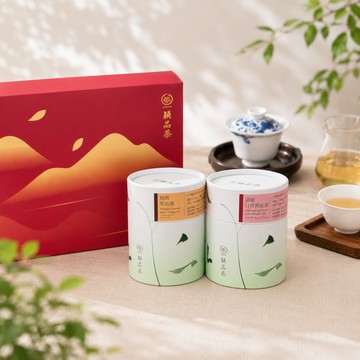 錦繡茶山禮盒【穎品茶】頂級日月潭紅茶+精焙黑烏龍茶