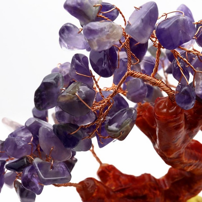 天然石 招財樹 金運樹 アメジスト 置物 インテリア 工芸品 美術品