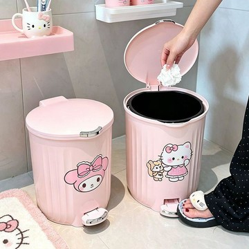 【臺灣-出貨】HelloKitty垃圾桶kt凱蒂貓卡通臥室大容量客廳高顏值腳踩垃圾桶