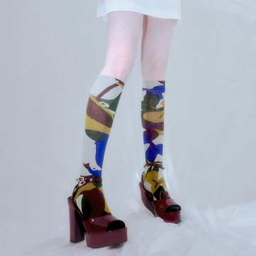 KM003 Pine Beebird 松木蜂鳥不對稱長統襪