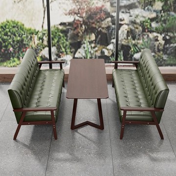 免運 附發票 超低價 工廠直銷 實木沙發辦公商用卡座洽談復古酒吧清吧奶茶店咖啡廳桌椅組合茶樓 快速發貨