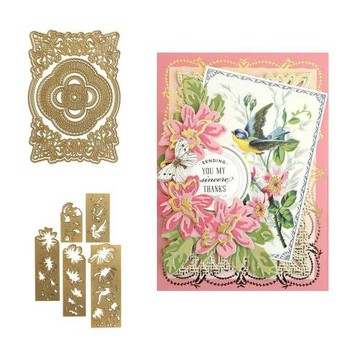 飄落葉子邊框金色刀模裝飾Scrapbook切割模板DIY壓花模具賀卡制作