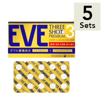 [ 5入組] [指定第2類醫藥品] EVE Three Shot Premium 30 片