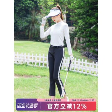 春夏款高爾夫服裝防曬衣 女款速干長袖T恤球服高領彈力打底衫衣服