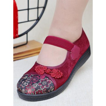 老北京布鞋女款春秋季中老年媽媽鞋透氣舒適軟底奶奶老人鞋厚底鞋