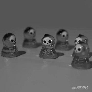 臺灣🚍8H出🉑萬聖節 水晶球裝飾配件 白臉幽靈!樹脂小擺件 B89D