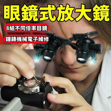 2026新款 头戴眼镜式维修放大镜 放大鏡眼鏡 頭戴式放大鏡 高清顯微鏡 維修放大鏡 LED放大鏡 修錶/古董/珠寶鑒定