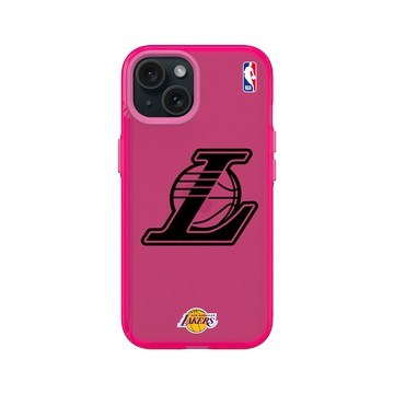iPhone 15 Clear 粉漾桃 - NBA - B&W-洛杉磯湖人 L.A. Lakers B&W