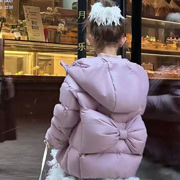 110-160 秋冬選品 ✦ 夢幻蝴蝶結薰紫羽絨外套