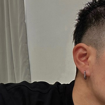 復古 醫療鋼 鏈條 刻紋 鈦鋼 韓國耳圈 u型 現貨 實拍 耳環 仿舊 男 圈圈 做舊 作舊 耳飾 SE074