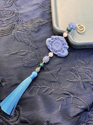 東方芯韻|青金石靜謐寶石能量香牌|龍鳳獻福平安鎖多功能項鍊吊飾