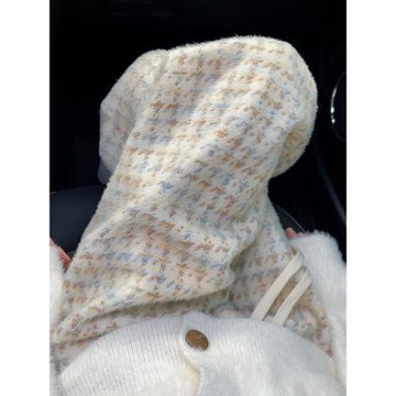 白色格子褲子女春秋冬2025新款高腰羊毛窄版休閑直筒千鳥格闊腿褲