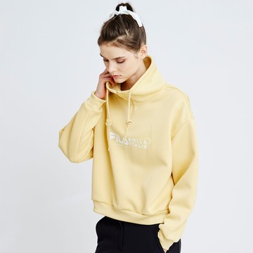 FILA 女長袖半開襟T恤-黃色 5TEY-5107-YE