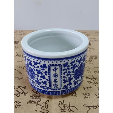 景德鎮陶瓷桌面花盆綠植容器室內香爐家居筆筒高溫陶瓷青花瓷