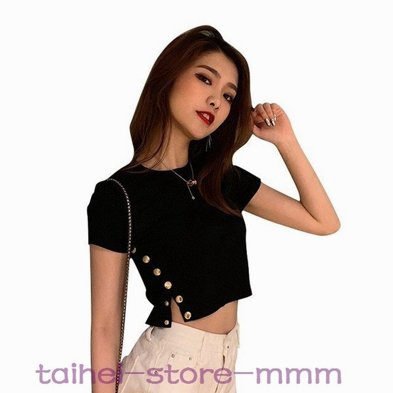 カットソーレディース半袖黒白春夏丈短めトップス通勤服女子会通学服デート10代代30代40代50代ol大学生高校生 通販 Lineポイント最大0 5 Get Lineショッピング