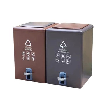 環衛垃圾桶240L小區物業大容量腳踏分類垃圾箱120L物業金屬果皮箱[DD080109]