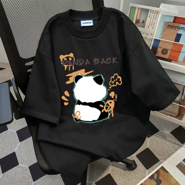 衣服女短袖 短袖t 少女衣服 純棉短袖 甜美穿搭 短袖t恤女熊猫上衣 印花 t恤 女生短袖