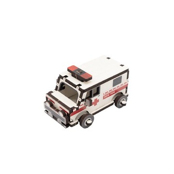 【DIY 手作】迷你拼拼車-救護車  親子 教具 木質車 救護車 交通