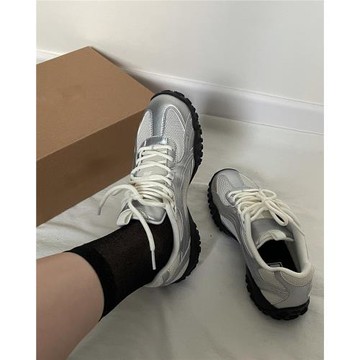 機能風休閑運動網面芭蕾鞋2025年新款小白鞋女明星同款老爹鞋