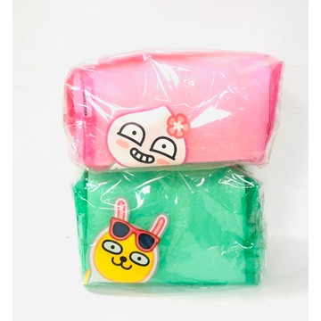 韓國 KAKAO FRIENDS  透明化妝包 化妝包 桃紅色APEACH/ 綠色MUZI / 大容量 防水