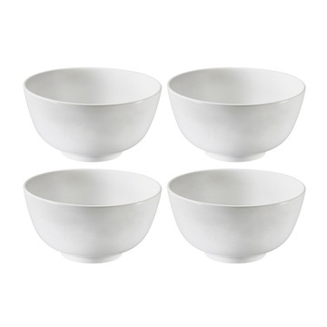 【美國康寧 CORELLE】純白系列中式飯碗4件組（有底座）