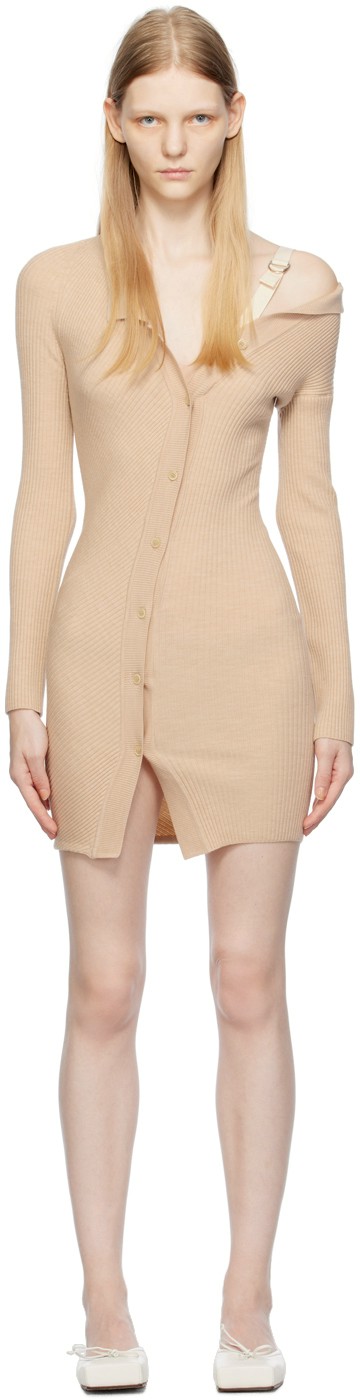 JACQUEMUS 驼色 Le Chouchou 系列 La Robe Maille Colin 连衣裙