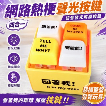 隔日達⭐台灣現貨⭐迴答我Look at my eyes tell me why網絡熱梗發音發光鑰匙扣超解壓神器迴答我TA