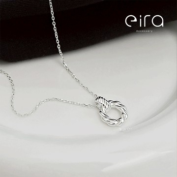 Eira Accessory 麻花小圓圈項鍊‧925純銀項鍊‧韓系 質感 優雅 氣質 細鍊 項鍊 百搭 CXL0032A