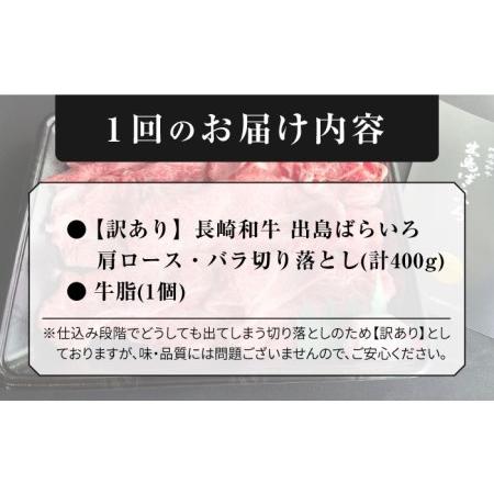 ふるさと納税 長崎和牛 出島ばらいろ 肩ロース バラ 切り落とし 計4.8kg（400g×12回） 長崎市 合.. 長崎県長崎市