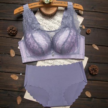 大碼文胸套裝防走光抹胸聚攏調整型內衣胖mm薄款大碼200斤胸罩女