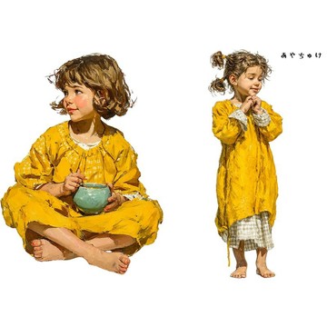 【4 月新品 2】08-127-0029 人物貼紙 鄉村女孩 B
