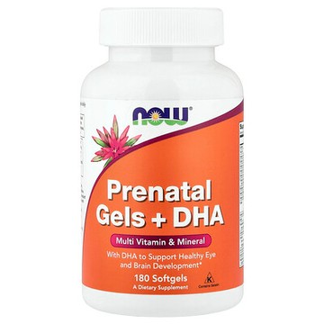 NOW Foods, 產前凝膠 + DHA，180 粒軟膠囊