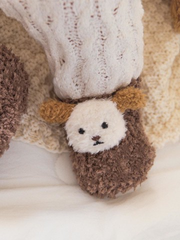 Fluffy Winter Baby Socks [Brown]